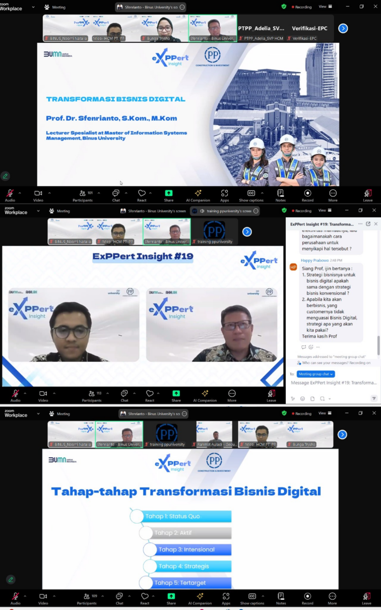ExPPert Insight PT. PP Ke 18 dengan Nara Sumber Dosen MMSI: Prof. Dr. Sfenrianto, S.Kom, M.Kom